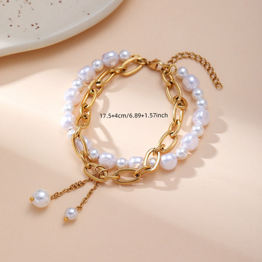 Pearl Titanium Steel Bracelet For Women