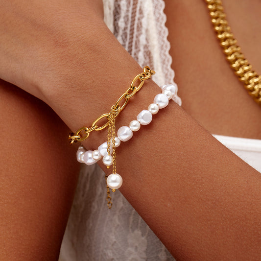 Pearl Titanium Steel Bracelet For Women