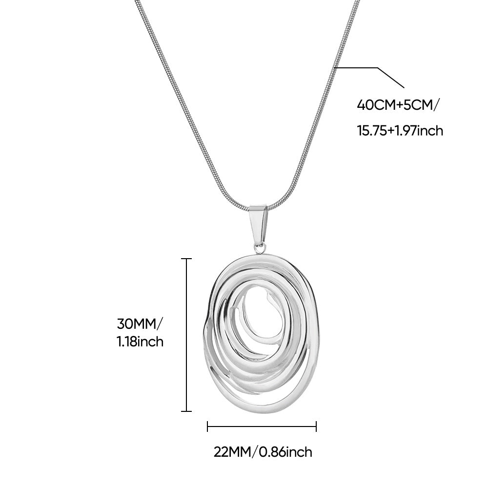 Fashionable Geometric Pendant Necklace With Intertwined Lines