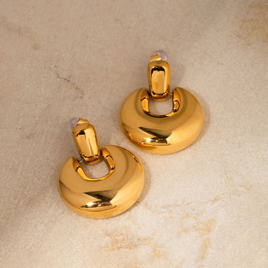 Fashion Simple Round Studs Stainless Steel Anti-allergy Women's Daily Jewelry Wear