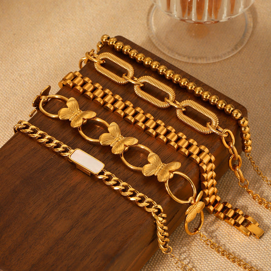 Stainless Steel Light-Luxury High-End Irregular Heart-Shaped Titanium Steel Bracelet